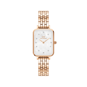 Daniel Wellington DW Watch Quadro Lumine 5-Link Melrose MoP 20x26mm Rose Gold
