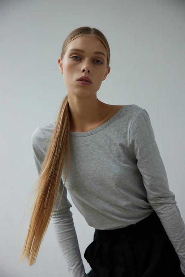 Muuv. Muuv longsleeve damski bawełniany z elastanem BACK EN ROUTE