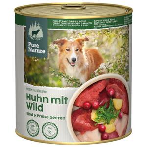 Pure Nature mokra karma dla psa dorosłego 6 x 800 g Kurczak z dziczyzną i wołowiną