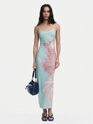 Desigual Sukienka letnia Lyon 25SWVK44 Turkusowy Regular Fit