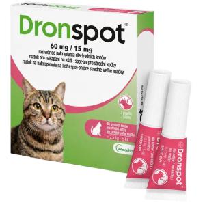 Dronspot krople na odrobaczenie robaki pasożyty dla kota 2,5-5kg 2 pipety