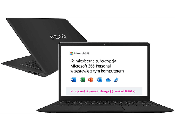 PRODUKT PO EKSPOZYCJI - Laptop PEAQ Slim S132V-2G428P-2O FHD Pentium Silver N5030/4GB/128GB eMMC/INT/Win11S + Microsoft 365 12 mies.