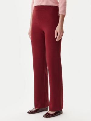 Vero Moda Spodnie dzianinowe Gold Art 10332174 Bordowy Loose Fit