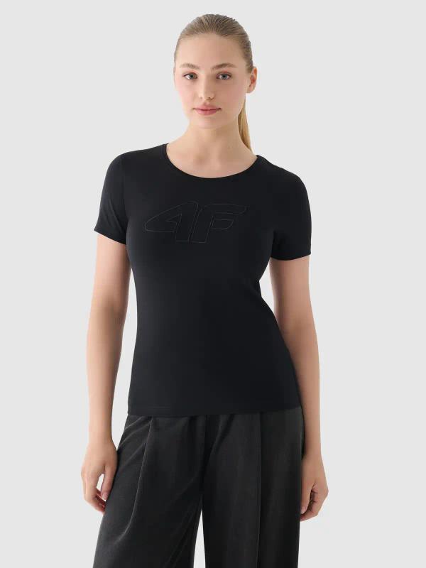 4F t-shirt damski koszulka bawełniana F1846 czarna (XS)