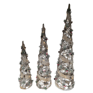 Figura ozdobna - zestaw 3 choinek LED 60 cm / 80 cm / 100 cm