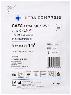 Gaza jałowa opatrunkowa 1m2 bawełniana 17-nitek 1 sztuka