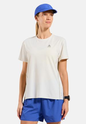 Koszulka z krótkim rękawem damska ODLO T-shirt crew neck s/s ZEROWEIGHT CHILL-TEC beżowa (L)