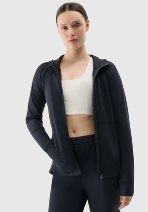 4F bluza damska dresowa sportowa treningowa z kapturem 4FRSS25TFSWF467 czarna (L)