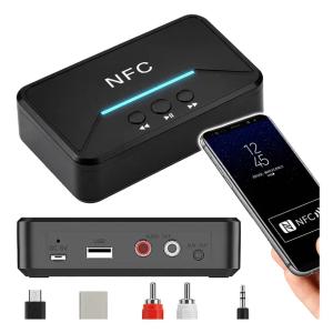 ADAPTER BLUETOOTH DO WIEŻY WZMACNIACZ AUX CHINCH JACK ODBIORNIK 5.0 NFC