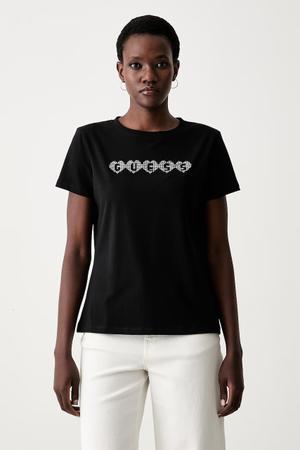 Guess T-shirt damski z bawełną LUNITA