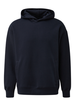 Luźna bluza z kapturem z haftowanym logo