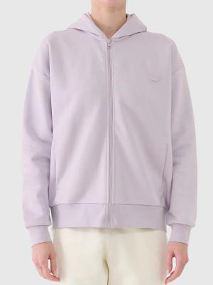 4F bluza damska z kapturem na zamek 4FWAW25TSWSF1886 fioletowy (L)