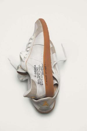 SKIN Sneakers ze skóry nappa z napisem