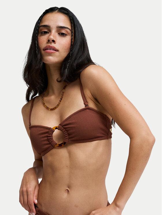 Roxy Góra od bikini Roxy Sunshine ERJX305637 Brązowy