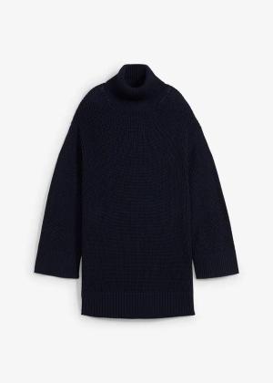 Sweter oversize z golfem z mieszanki bawełny
