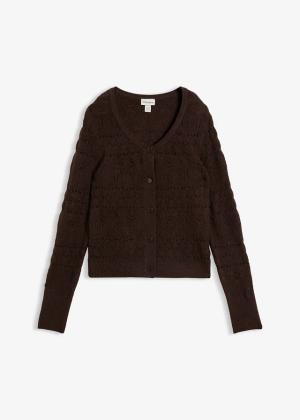 Sweter rozpinany ażurowy