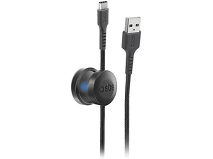 Kabel SBS USB-A - Lightning z uchwytem magnetycznym 1m Czarny