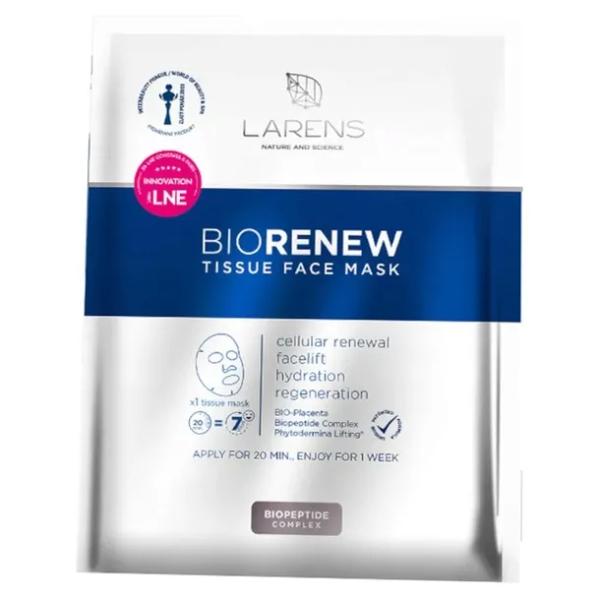 BIORENEW TISSUE FACE MASK MASKA DO TWARZY BIO PLACENTA PEPTYDY Larens 1 szt