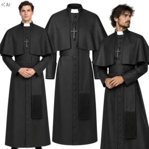 STRÓJ KSIĘDZA HALLOWEEN KSIĄDZ SUTANNA KOSTIUM KAPŁAN PROBOSZCZ 2XL 3XL