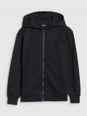 4F bluza bawełniana dziewczęca z kapturem 4FJWMM00TSWSF1861 czarna (158)