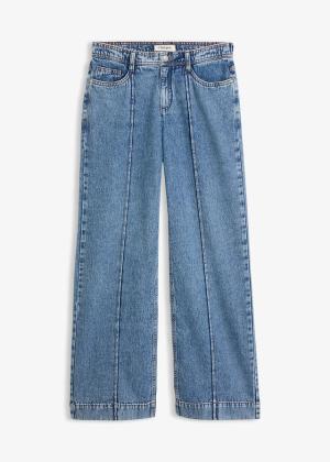 Lekkie jeansy wide leg, mid waist