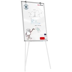 Flipchart suchościeralno-magnetyczny 90x60 cm Srebrny + GRATIS