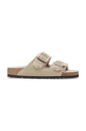 Birkenstock klapki zamszowe Arizona Shearling