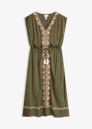 Sukienka midi boho z lejącej wiskozy