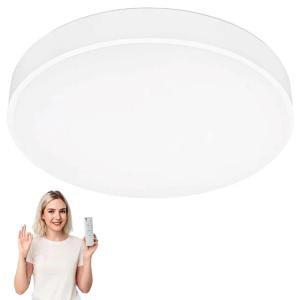 LAMPA PLAFON LED 60 CM BIAŁA SUFITOWA ŻYRANDOL LOFT Z PILOTEM 3 KOLORY 60W