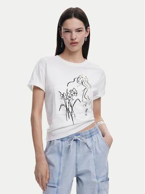 Desigual T-Shirt Paraguay 25SWTKAB Biały Regular Fit