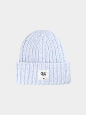 4F czapka damska zimowa beanie 4FWAW25ACAPF572 fioletowy (one size)
