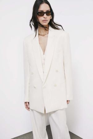 Strukturalny dwurzędowy blazer