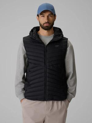 4F Kamizelka puchowa męska ocieplana z kapturem M376 CITY JACKETS czarna (S)