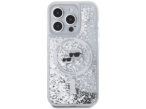 Etui KARL LAGERFELD Hardcase Hard Liquid Glitter Choupette MagSafe do iPhone 16 Pro Max Przezroczysty