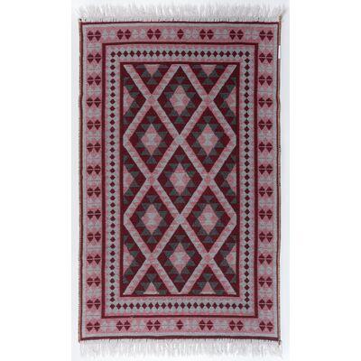 Dywan Kilim 70 x 140 cm ramka bordowy